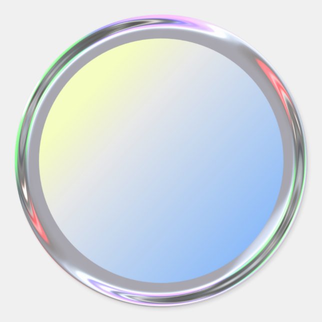 Silber-Aufkleber für Text, Logo, Bild Runder Aufkleber (Vorderseite)