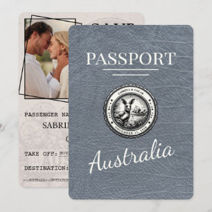 Silber Australien Reisepass Save The Date