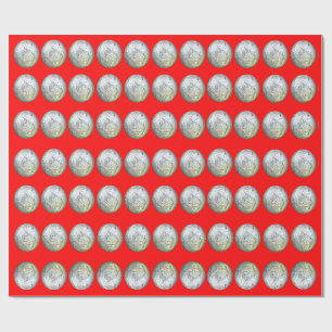 Silber Balls auf rotem Umschlagpapier Geschenkpapier
