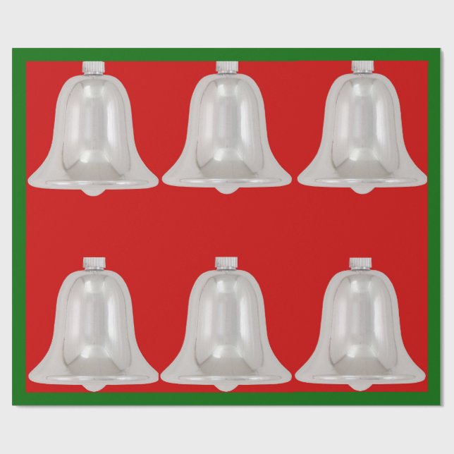Silber Bells Wrapping Paper Geschenkpapier (Flach)