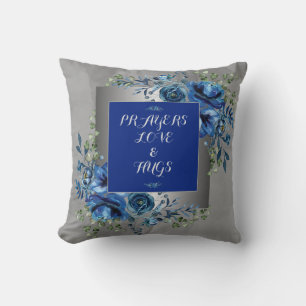 Silber & Blaue Petal-Symphonie Kissen