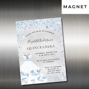 Silber-blauer Anziehungmagnet für Quinceanera Magnetkarte