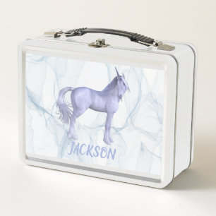 Silber-Blaues Einhorn Metall Brotdose