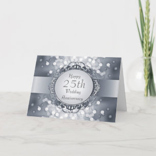 Silber-Bokeh 25. Jubiläumskarte Karte