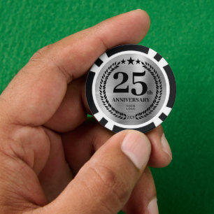 Silber Business 25. Jubiläum Pokerchips