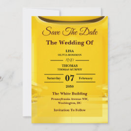 Silber Butter Gelb Moderne Hochzeit Termin vormerk Save The Date