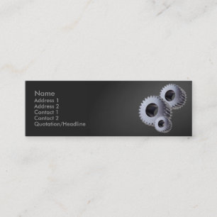 Silber Cogs Business Card Mini Visitenkarte