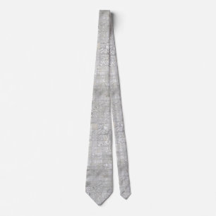 Silber Cowhide Patchwork Druck Metallisch Krawatte