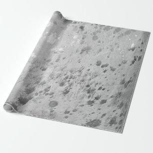 Silber Cowhide Print Metallic Packpapier