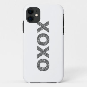 Silber des Glitzer-XOXO Case-Mate iPhone Hülle