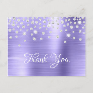 Silber-Diamant-Konfetti Periwinkle Seidenglanzfoli Postkarte