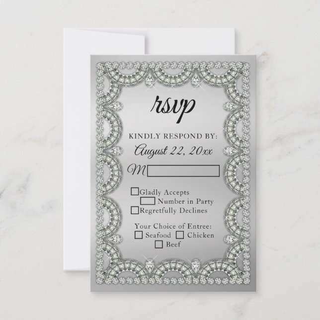 Silber | Diamond Wedding | Jubiläum-UAWG RSVP Karte (Vorderseite)