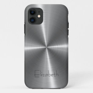 Silber-Edelstahlprint iPhone 11 Hülle
