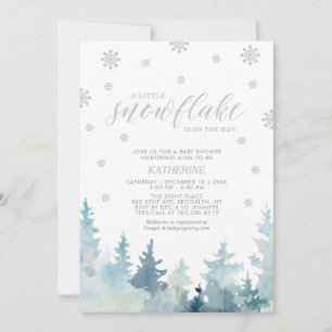 Silber Eine kleine Schneeflocke Winter-Baby-Part Einladung