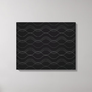Silber, elegant, cool, modern, schlicht und wellen leinwanddruck