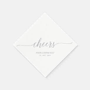 Silber Elegante stilvolle Beschriftung Prost Eve Serviette