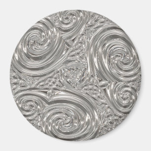 Silber elegantes viktorianisches Jugendstil Magnet