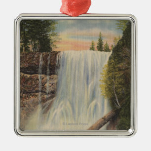 Silber fällt auf silbernen Nebenfluss, Silbernes Ornament