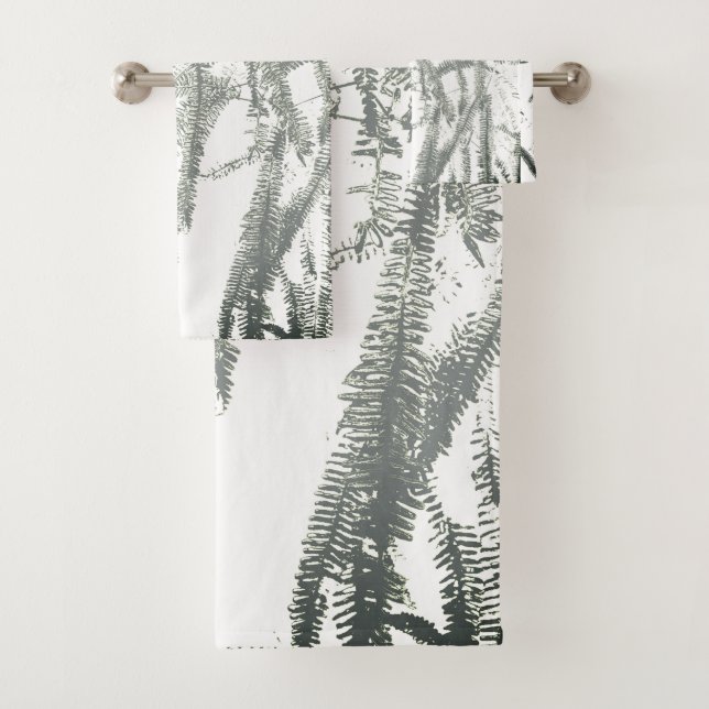 Silber Farn hellgrün Ton Handtuch Set (Insitu)