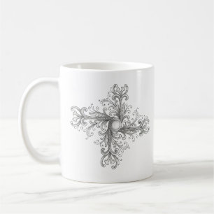 Silber-Filigran-Perlen-Vierblatt Kaffeetasse