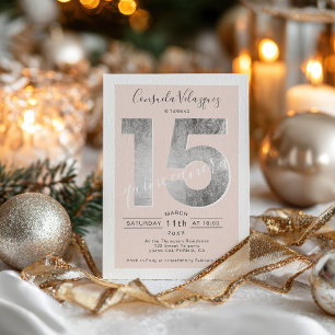 Silber-Folie-Drehbuch-Foto Einladung