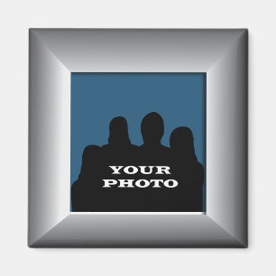 Silber Frame Ihrem Foto Magnet Vorlage