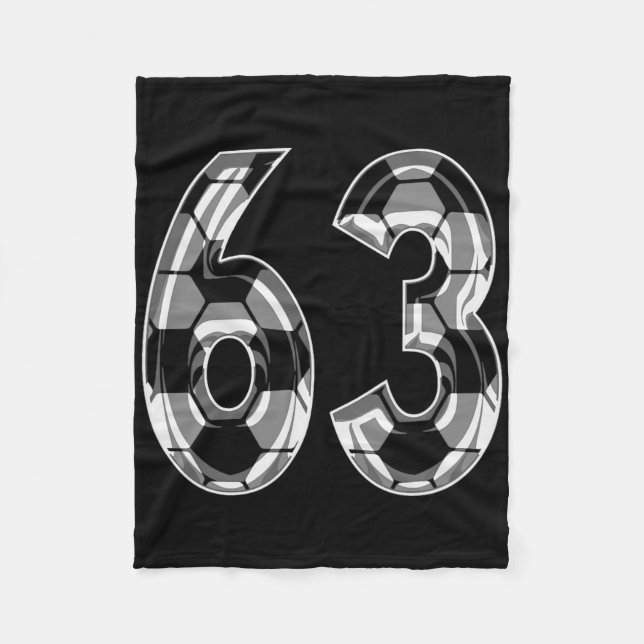 Silber-Fußball-Muster Nummer 63 Trikot Spieler Uni Fleecedecke (Vorderseite)