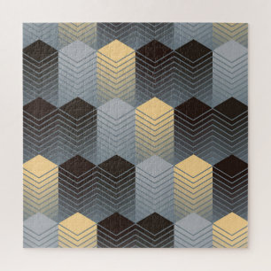 Silber geometrische Gebäude, abstraktes Muster. Puzzle