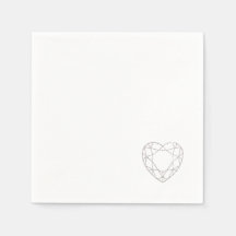 Silber geometrisches Herz (kleine) Hochzeitsnapkin