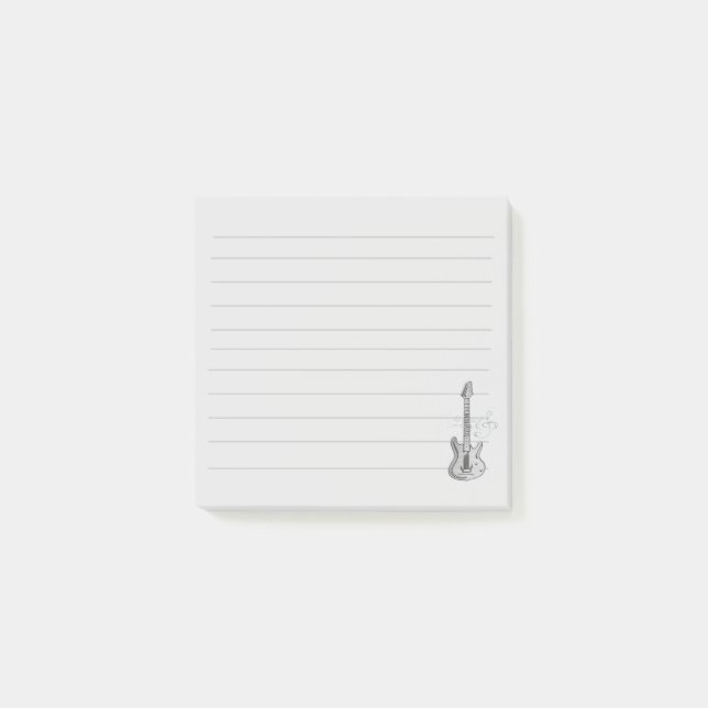 Silber-Gitarre-Post-it-Notiz Post-it Klebezettel (Vorderseite)