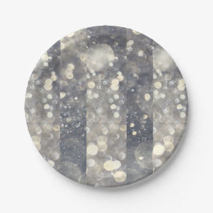 Silber Glanz Glitter Glamour Glam Modern Trendig Pappteller