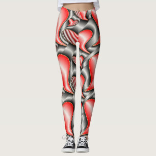 silber, glänzend, Liebe, Herz, rot, Valentinstag, Leggings