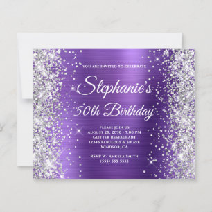 Silber Glitter Amethyst Folie 50. Geburtstag