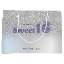 Silber Glitter Bokeh Sweet 16 Krone