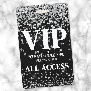 Silber-Glitter Custom VIP-Pass Event Ausweis