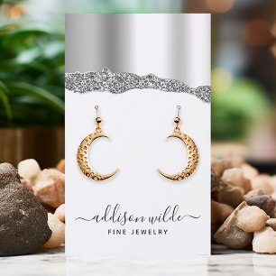 Silber Glitter-Diamant-Schmuck-Ohrhänger-Display Visitenkarte