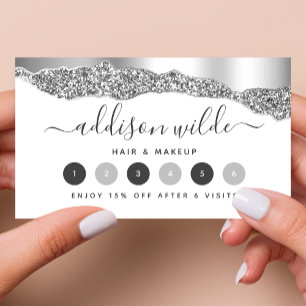 Silber Glitter Diamonds Glam Treuekarte