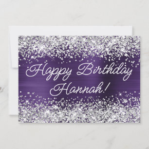 Silber Glitter Dunkelviolett Folie Alles Gute zum Karte