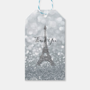 Silber Glitter Funkeln Bling Eiffelturm Party Geschenkanhänger