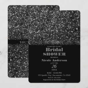 Silber Glitter Funkelnde Lichter Brautparty Einladung