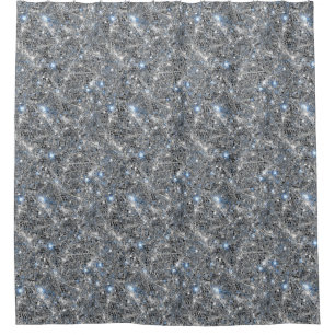 Silber Glitter Funken Hochzeit Duschvorhang