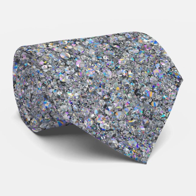 Silber Glitter Funken Hochzeit  Krawatte (Gerollt)