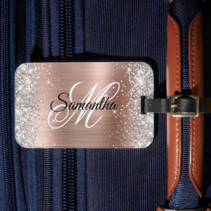 Silber Glitter Glänzende Roségold Faux Folie Gepäckanhänger
