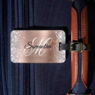 Silber Glitter Glänzende Roségoldfolie Gepäckanhänger