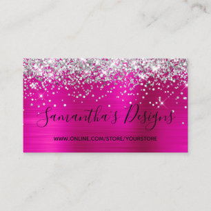 Silber Glitter Hot Pink Folie Online-Shop Visitenkarte