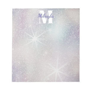 Silber-Glitter mit Sternen Notizblock