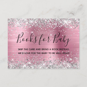 Silber Glitter Rosa Folienbücher für Baby Begleitkarte