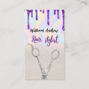 Silber Glitter Rose Drips Friseur Geschäft  Visitenkarte