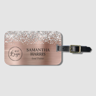 Silber Glitter Rose Gold Folie Logo Gepäckanhänger