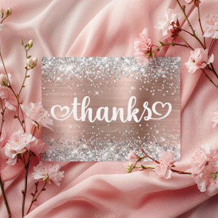 Silber Glitter Rosen Gold Herzen Sweet 16 Danke Postkarte